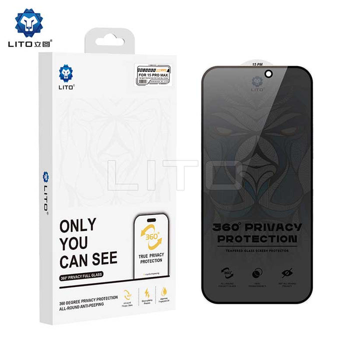 Lito D+ Ultra 360 Degree Privacy Tempered Glass Screen Protector