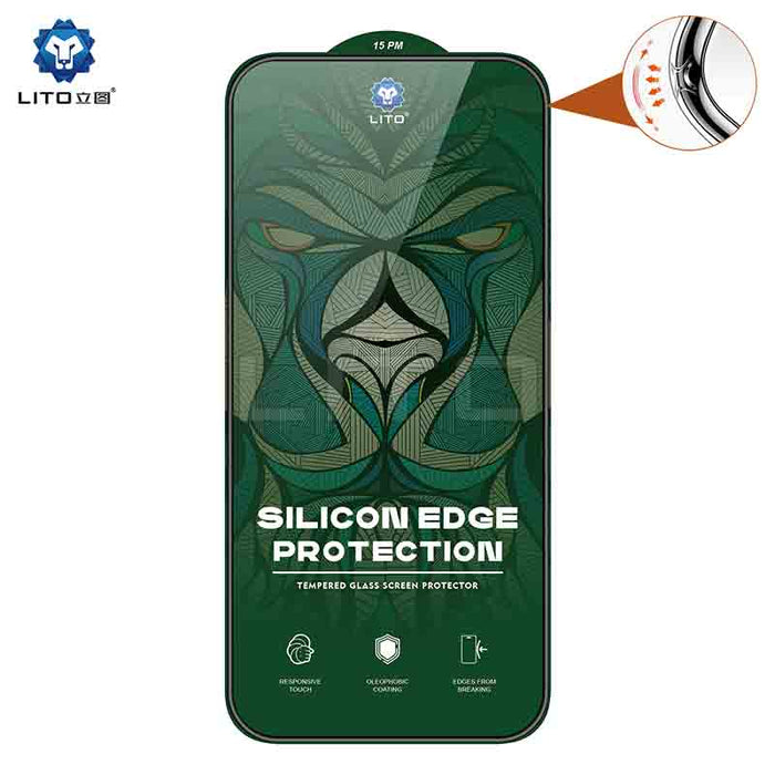 LITO D+ Ultra Silicone Edge Clear Full Glue Tempered Glass Screen Protector Clear