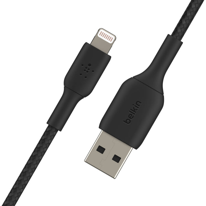 كابل Belkin BoostCharge Braided Lightning إلى USB-A (3.3 قدم)