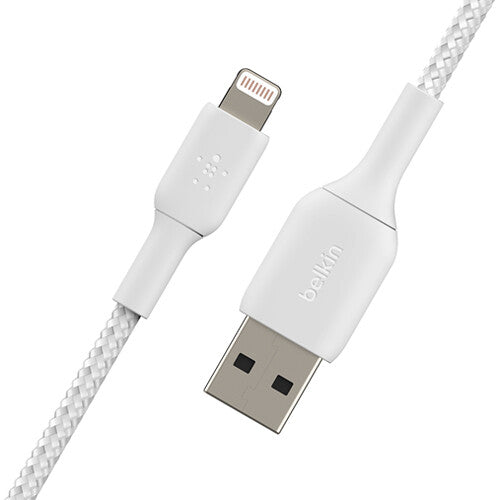 كابل Belkin BoostCharge Braided Lightning إلى USB-A (3.3 قدم)