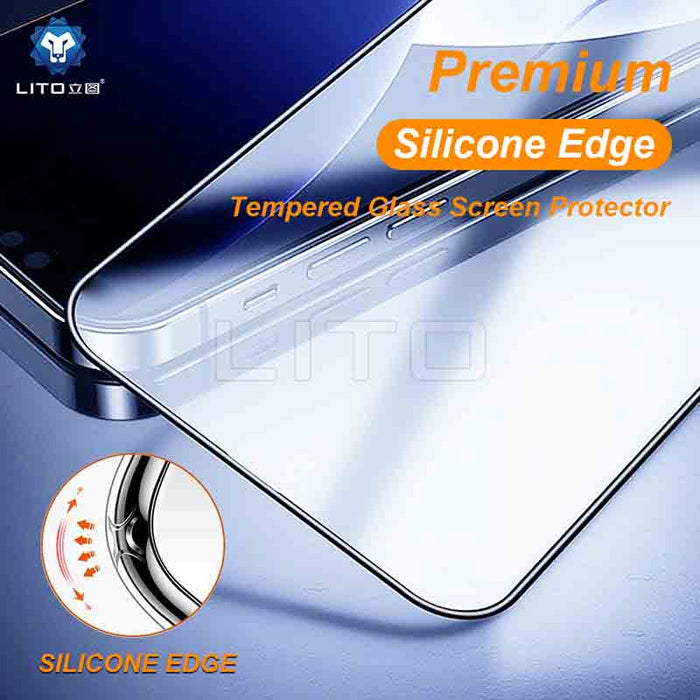 LITO D+ Ultra Silicone Edge Clear Full Glue Tempered Glass Screen Protector Clear