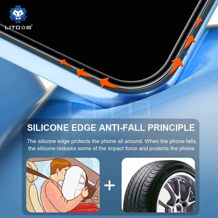 LITO D+ Ultra Silicone Edge Clear Full Glue Tempered Glass Screen Protector Clear