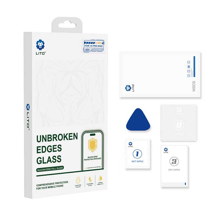 LITO D+ Ultra Silicone Edge Clear Full Glue Tempered Glass Screen Protector Clear