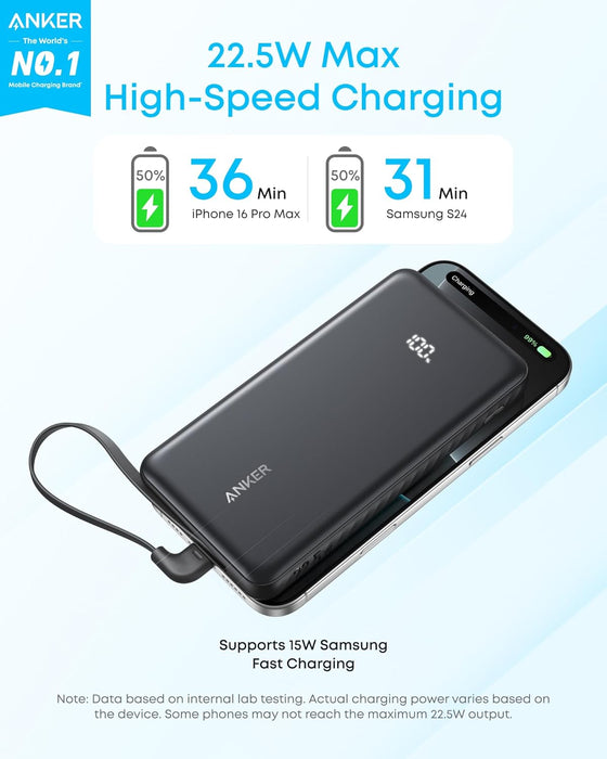 Anker Zolo Power Bank ,22.5W, (10000 mAh),USB-C In
