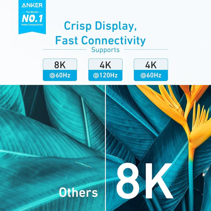 كابل HDMI 2.1 من Anker - متران | دقة فائقة 8K بتردد 60 هرتز