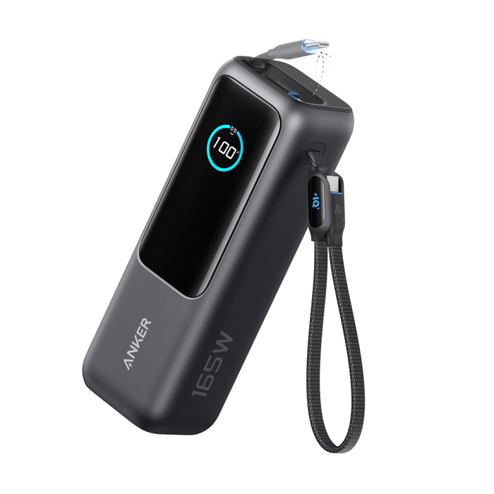 Anker Power Bank 25000mAh, 165W, Built-in USB-C Cables