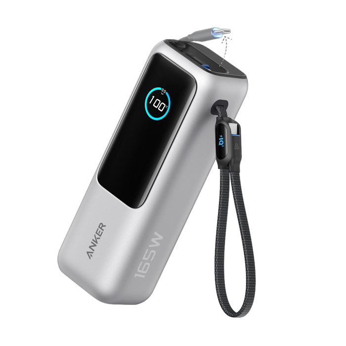 Anker Power Bank 25000mAh, 165W, Built-in USB-C Cables