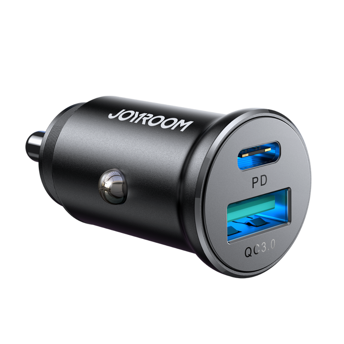 JoyRoom 30W     usb  A + usb C mini Metal Car Charger JR-CCN05