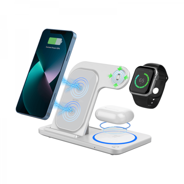 Wiwu Foldable 15W 3 In 1 Wireless Charger