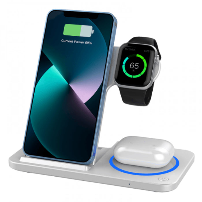 Wiwu Foldable 15W 3 In 1 Wireless Charger